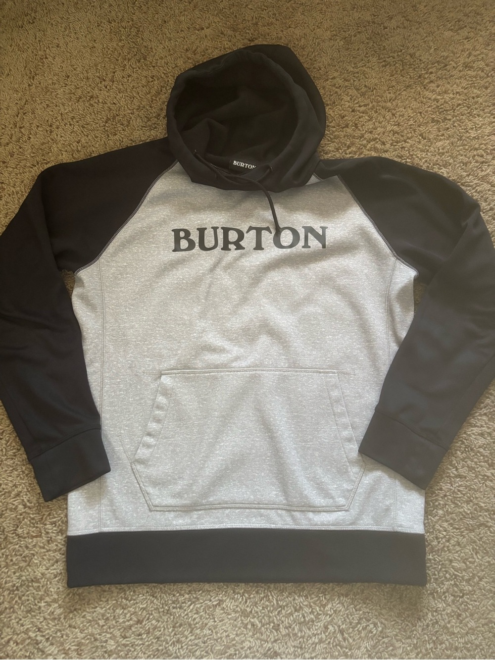 Burton Black & Gray Raglan Pullover Hoodie